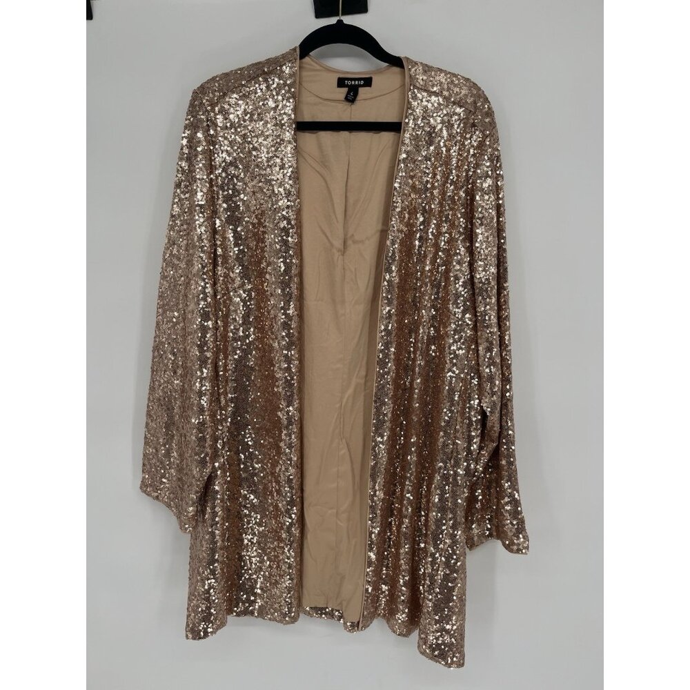 Torrid Stretch Sequin Mesh Long Line 3rd Piece Op… - image 1